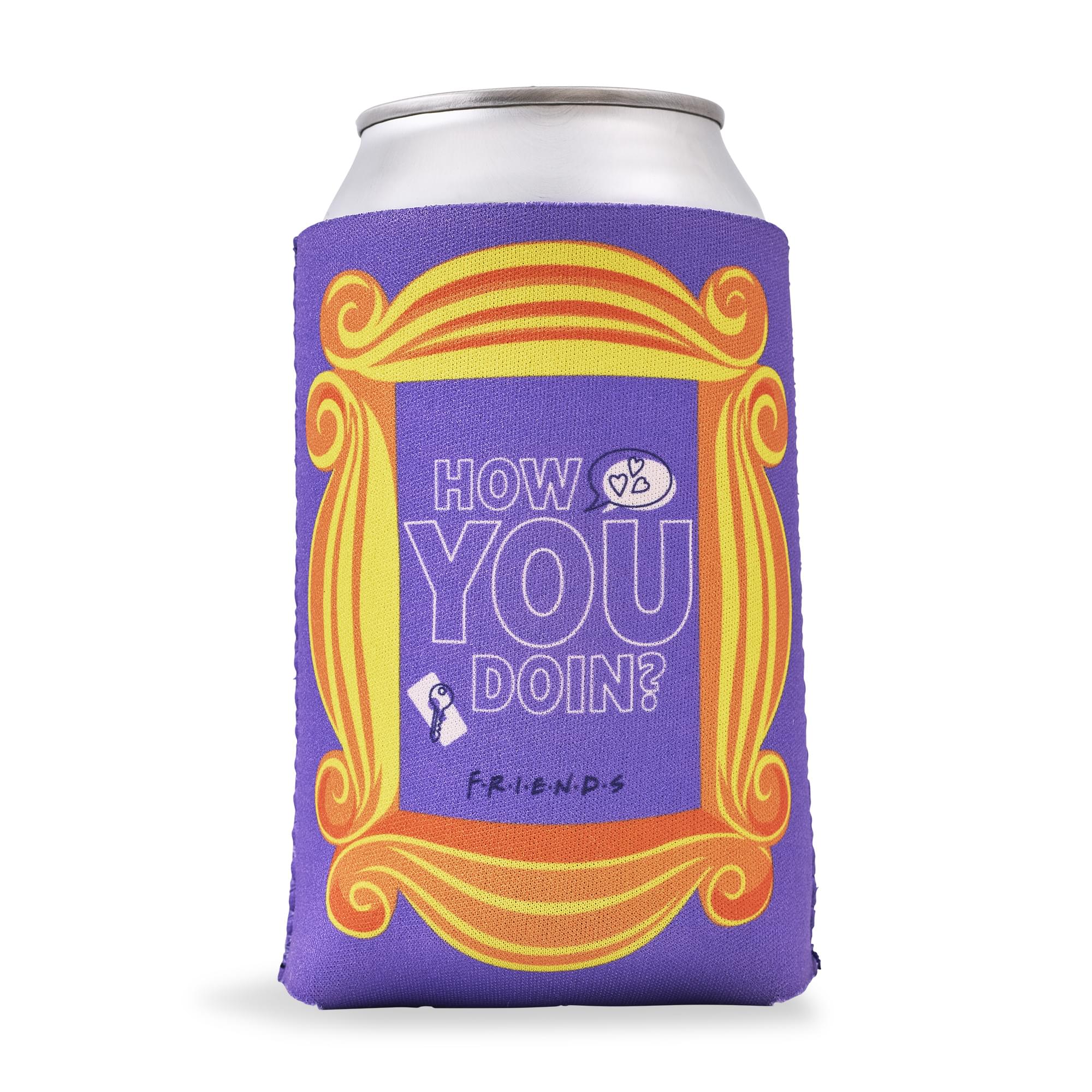 Friends "How You Doin" Peephole Frame Foam Can Hugger | Fits Most 12-Ounce Cans