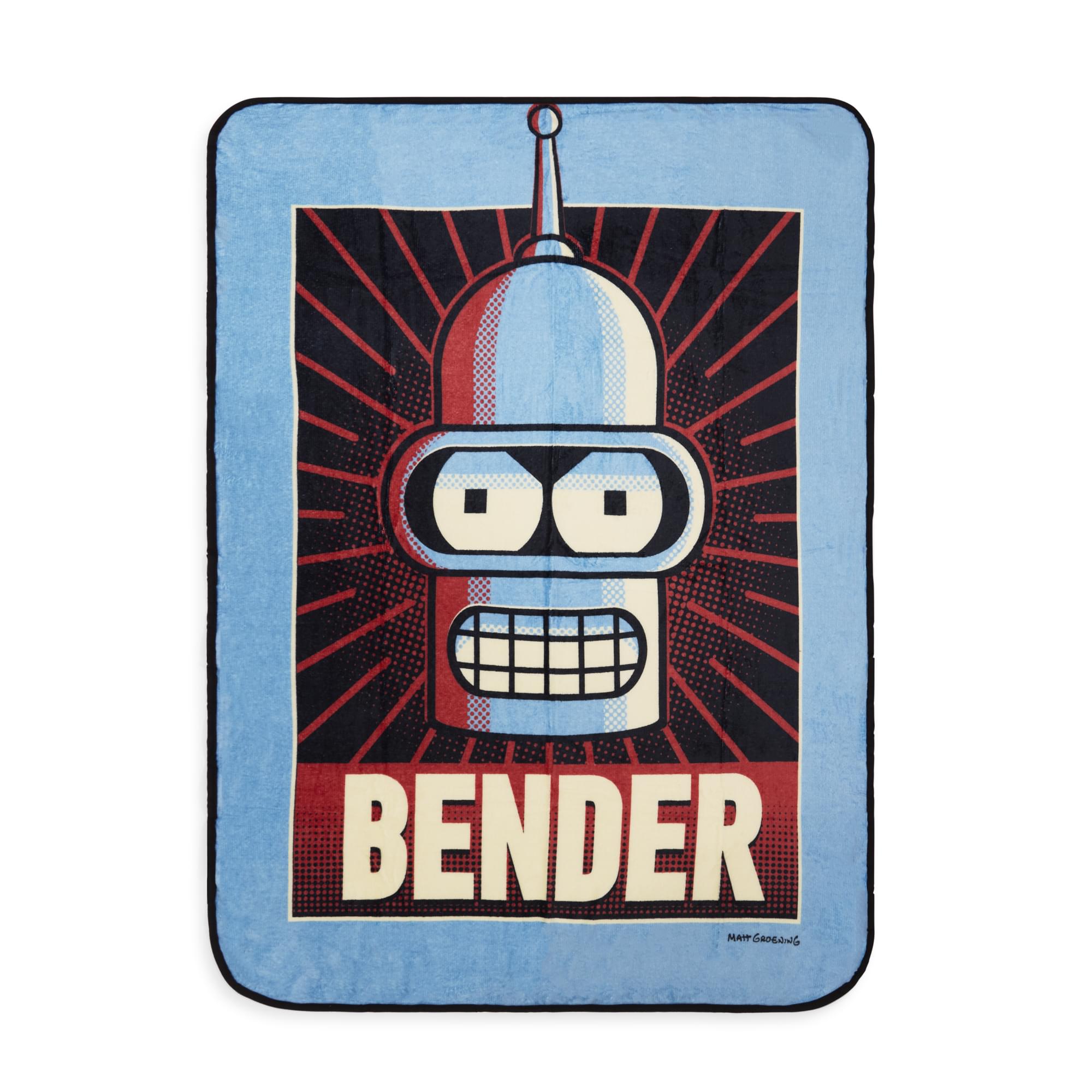 Futurama Bender Raschel Throw Blanket | 45 x 60 Inches