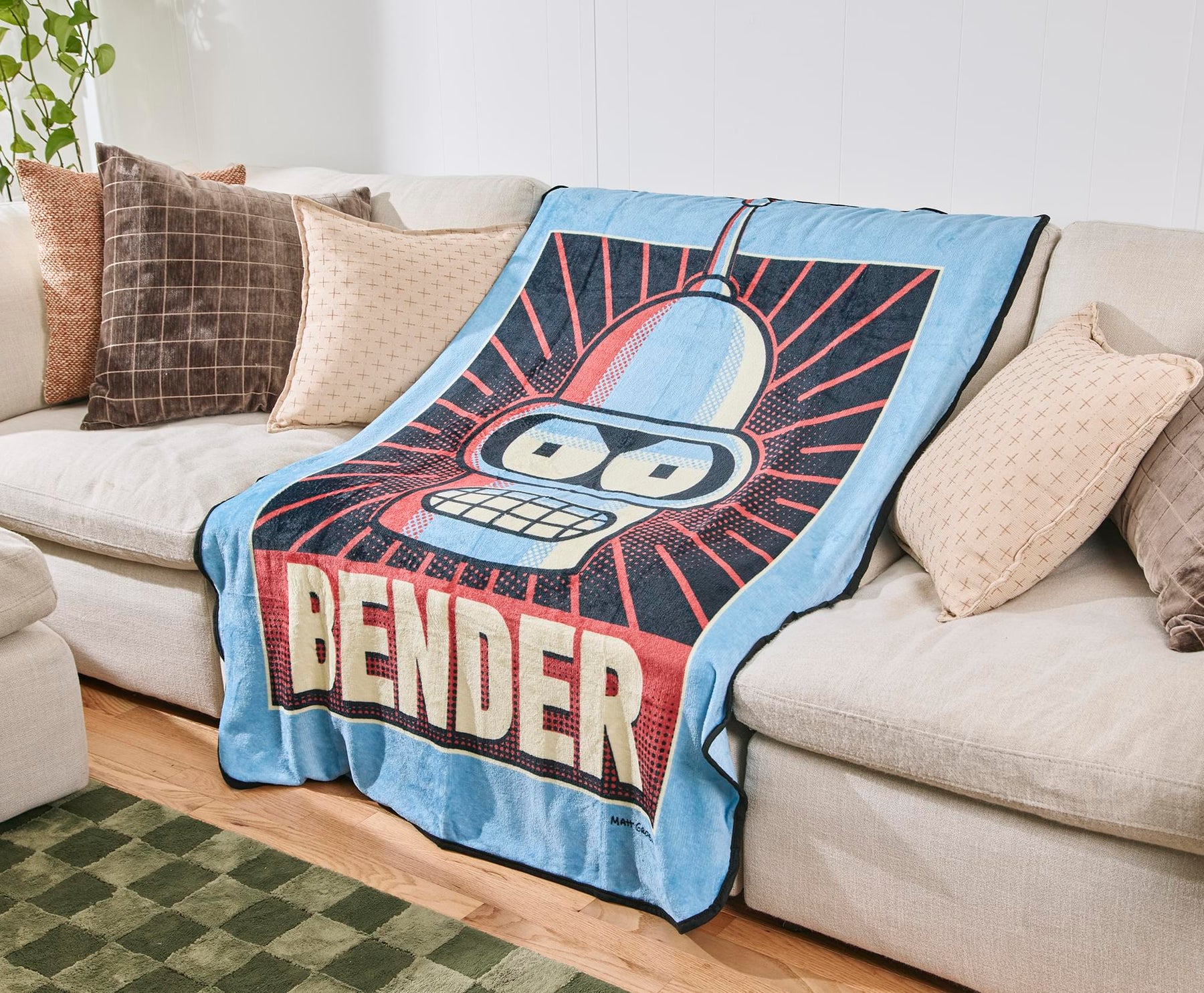 Futurama Bender Raschel Throw Blanket | 45 x 60 Inches