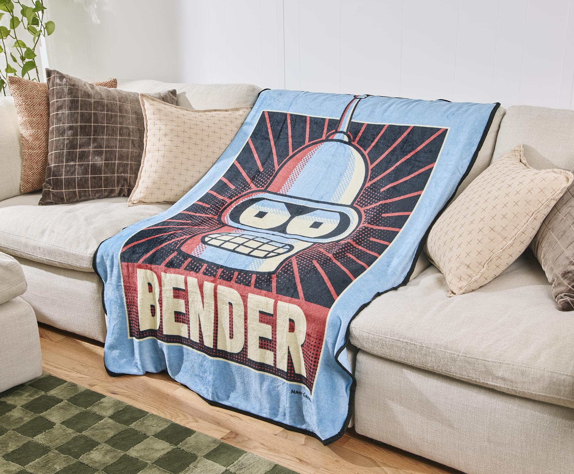 Futurama Bender Raschel Throw Blanket | 45 x 60 Inches