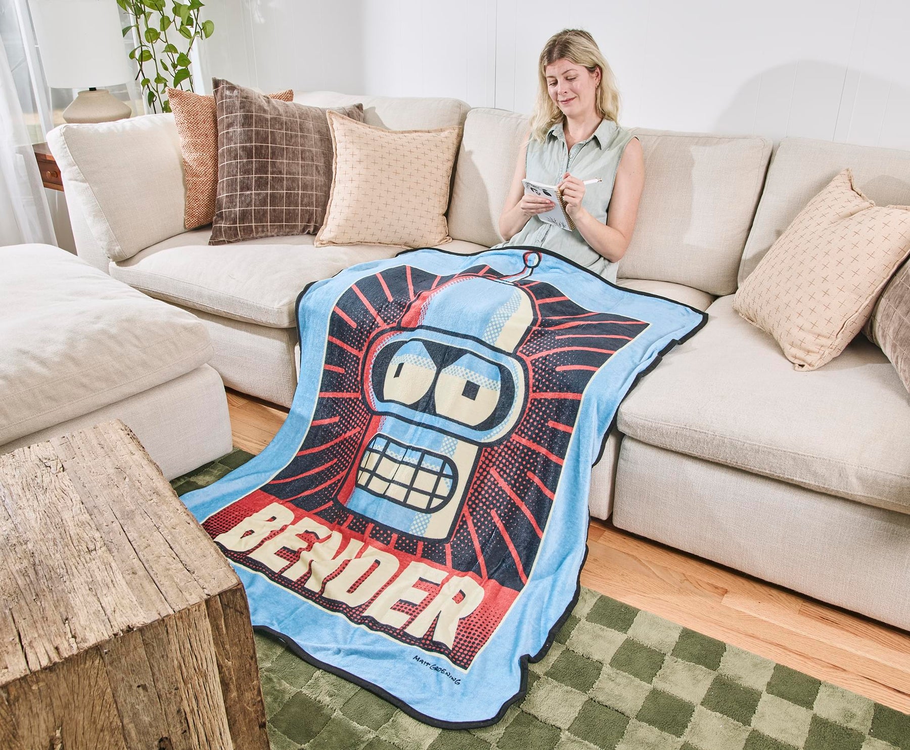 Futurama Bender Raschel Throw Blanket | 45 x 60 Inches
