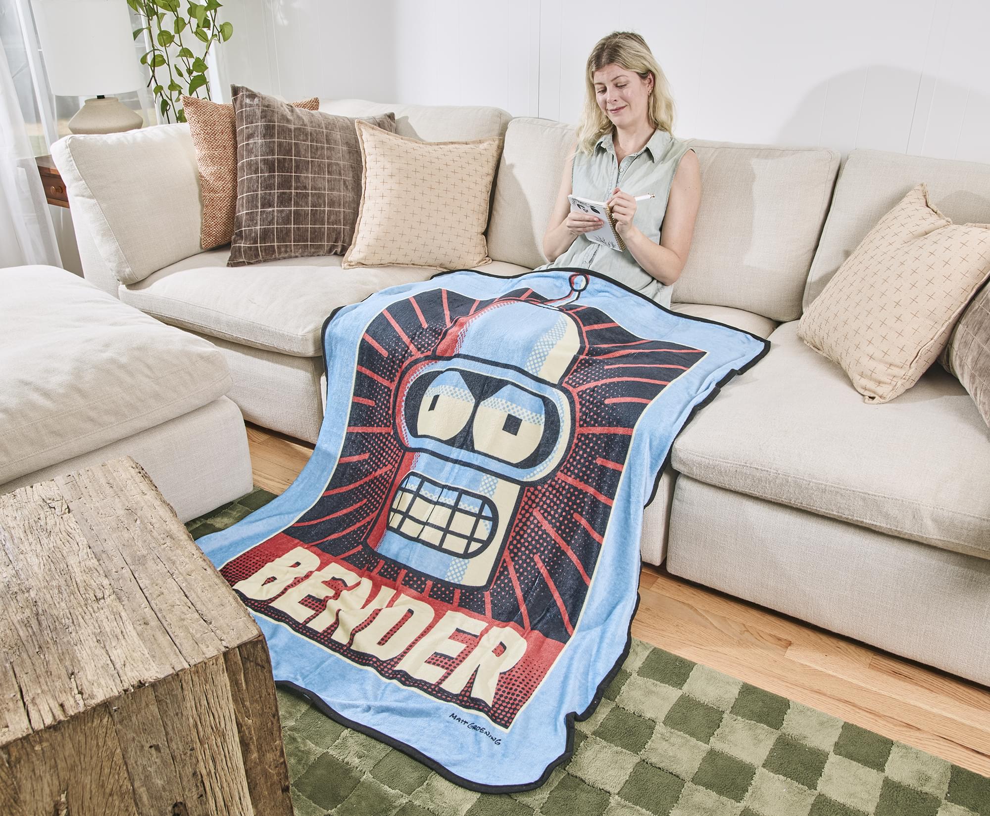 Futurama Bender Raschel Throw Blanket | 45 x 60 Inches