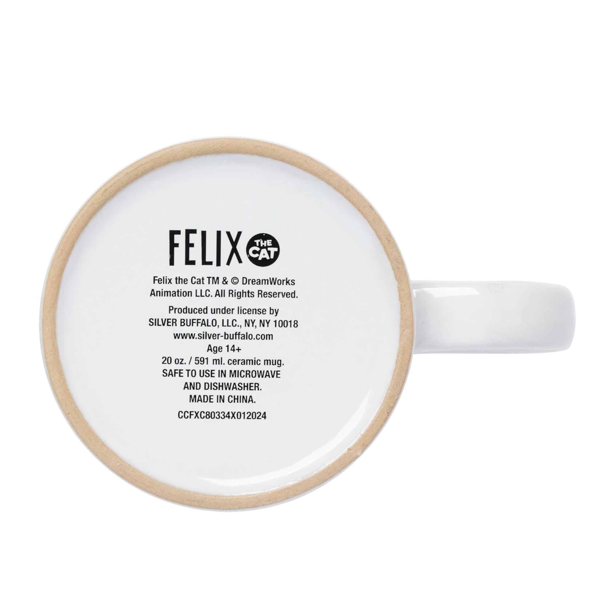 Felix the Cat Hand Drawn 20oz Wax-Resist Ceramic Mug