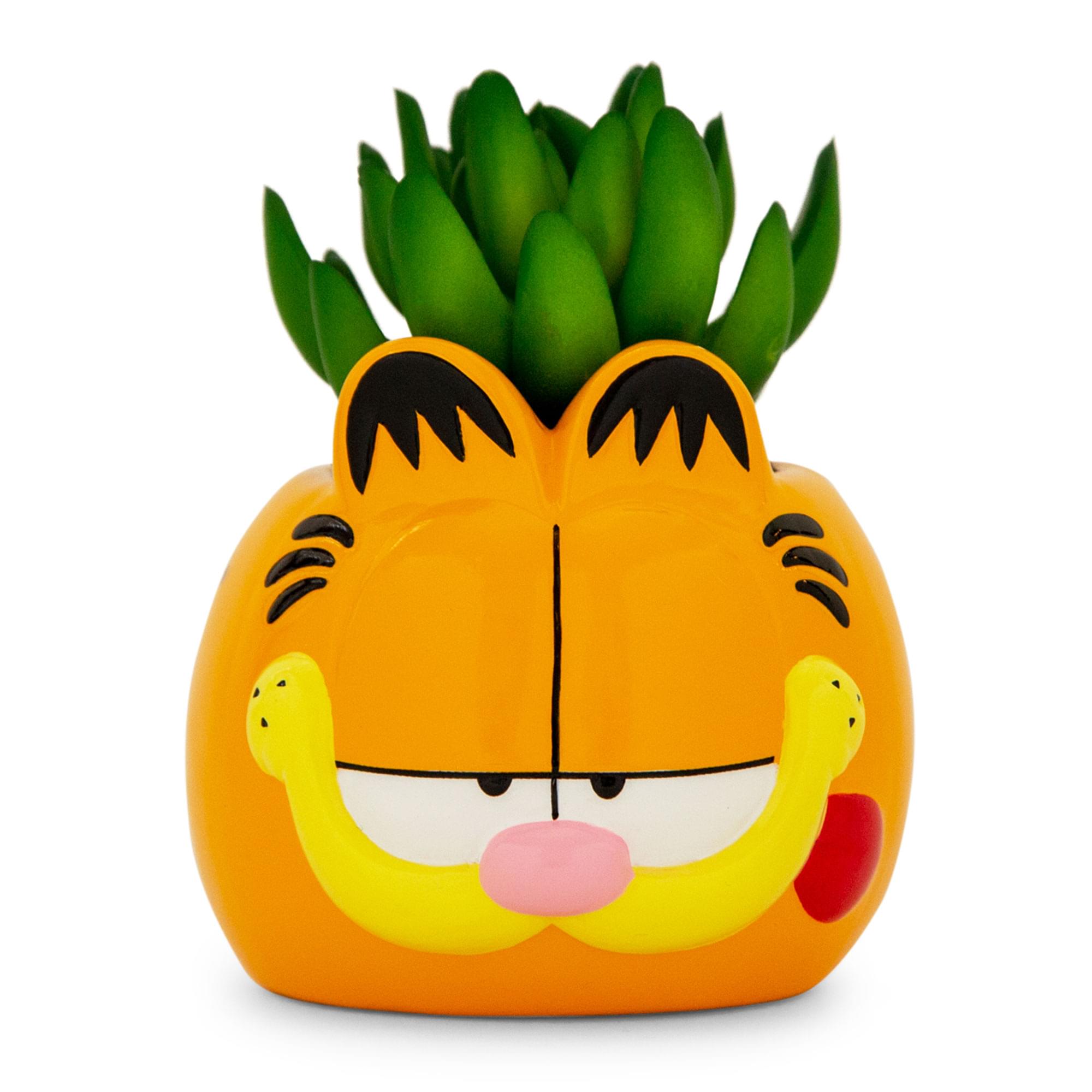 Garfield 4-Inch Ceramic Mini Planter With Artificial Succulent