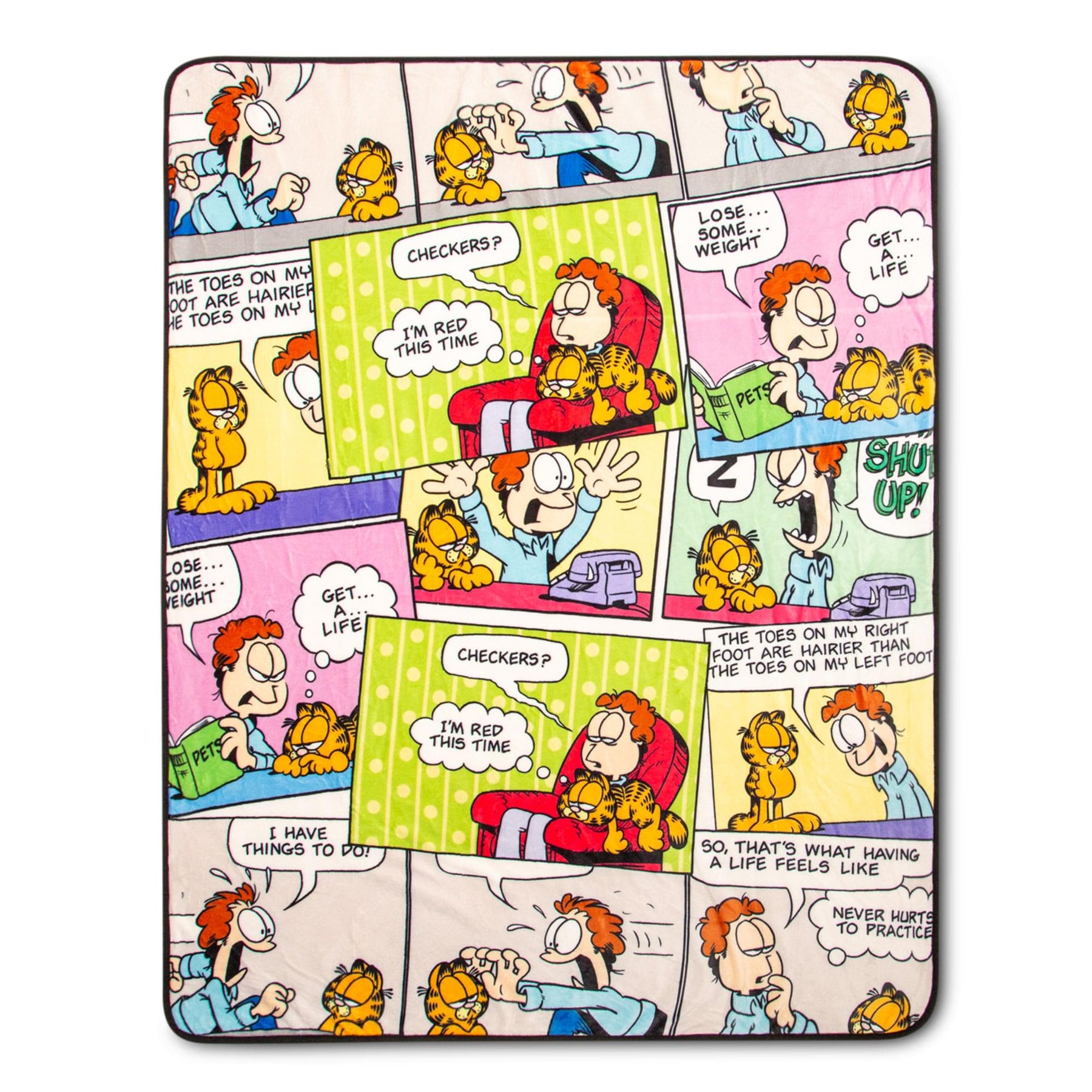 Garfield and Jon Comic Strip Panels Sherpa Throw Blanket | 50 x 60 Inches
