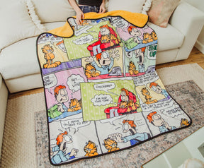 Garfield and Jon Comic Strip Panels Sherpa Throw Blanket | 50 x 60 Inches