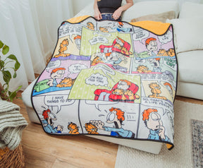 Garfield and Jon Comic Strip Panels Sherpa Throw Blanket | 50 x 60 Inches