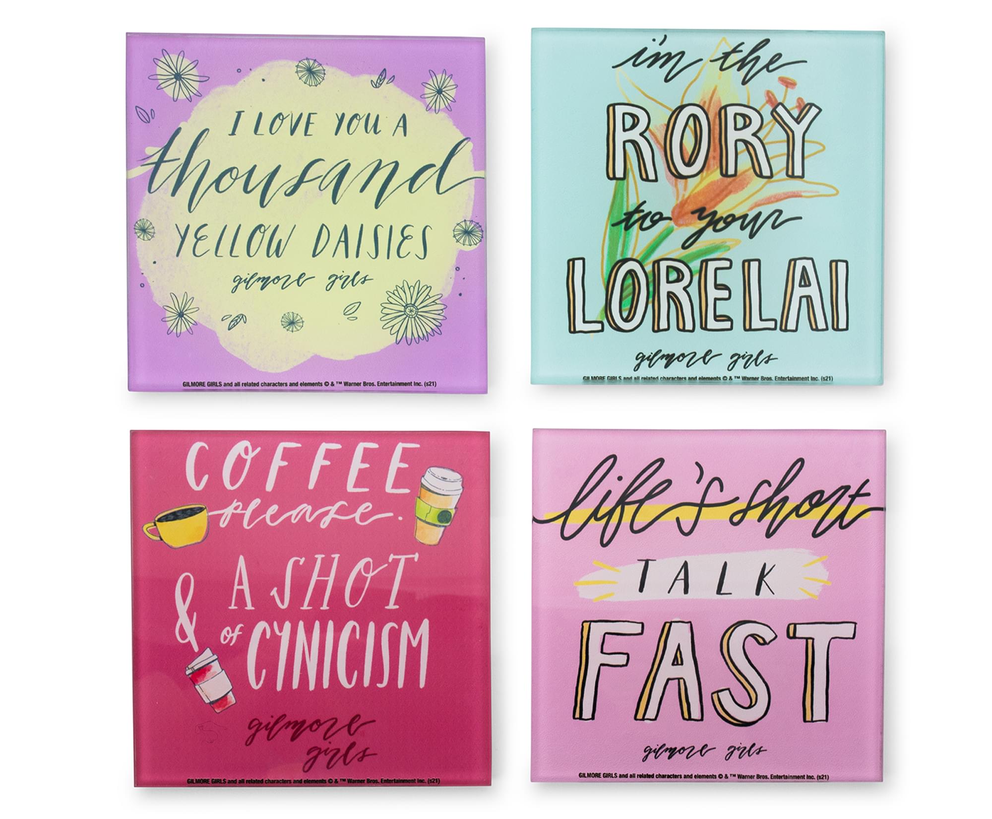 Gilmore Girls Quotes Glass Coasters | Set of 4