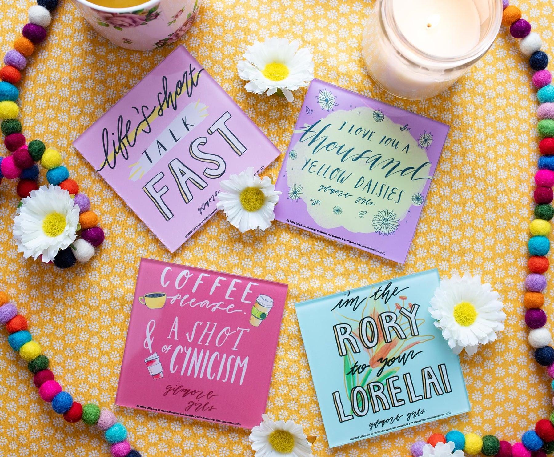 Gilmore Girls Quotes Glass Coasters | Set of 4