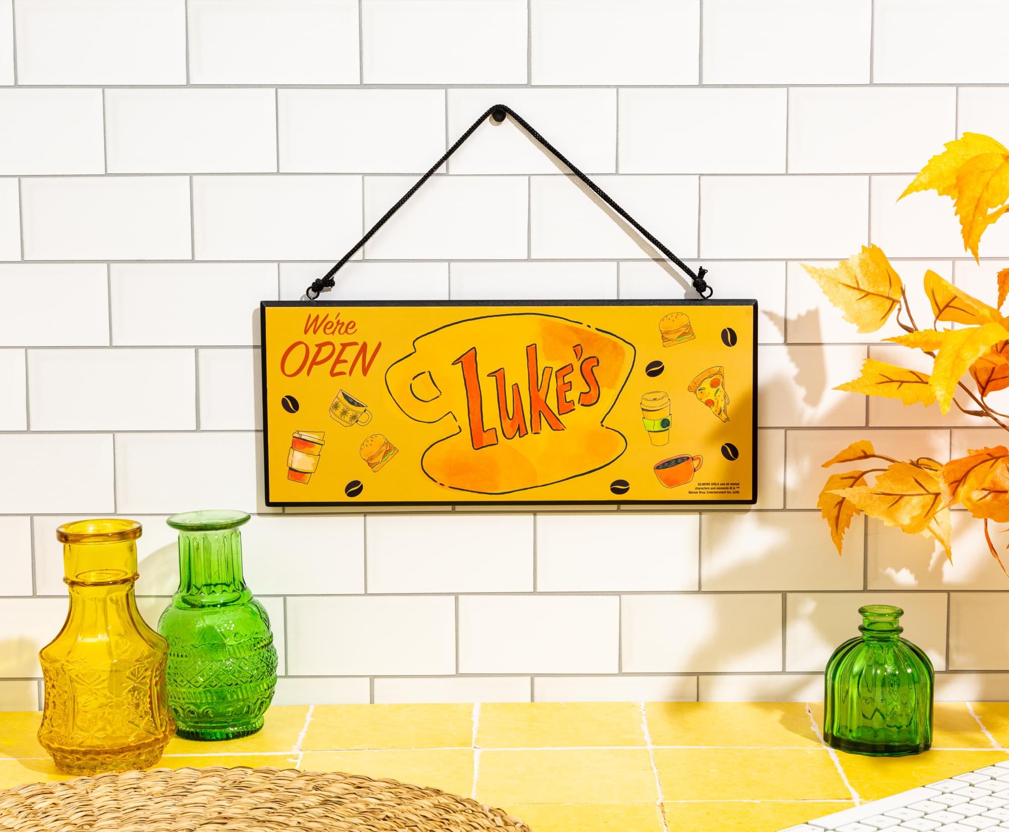 Gilmore Girls Luke's Diner Open and Closed Reversible Hanging Sign | 12 x 12 Inches