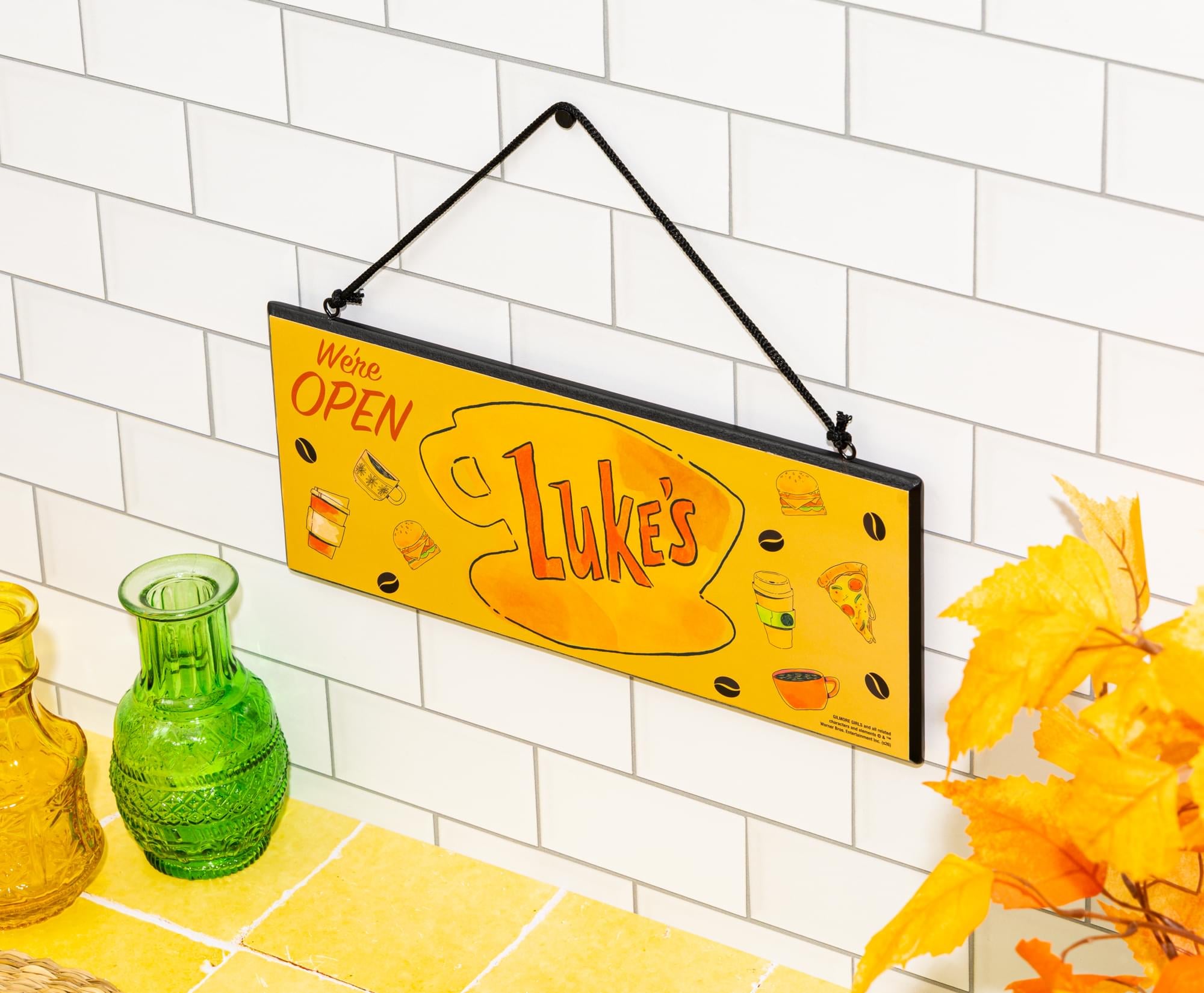 Gilmore Girls Luke's Diner Open and Closed Reversible Hanging Sign | 12 x 12 Inches