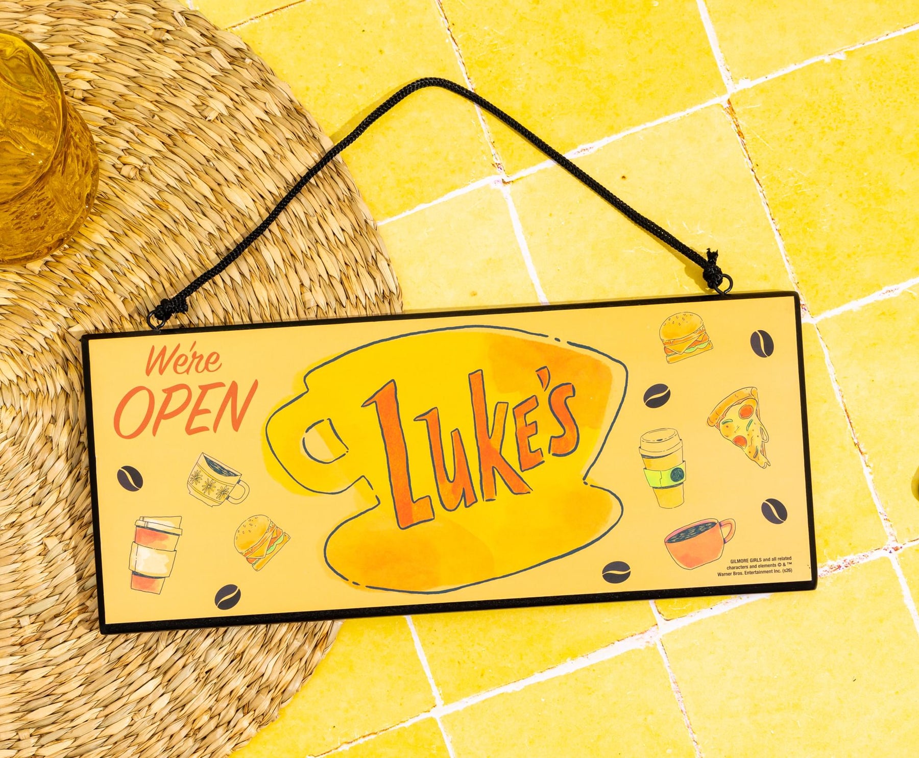 Gilmore Girls Luke's Diner Open and Closed Reversible Hanging Sign | 12 x 12 Inches