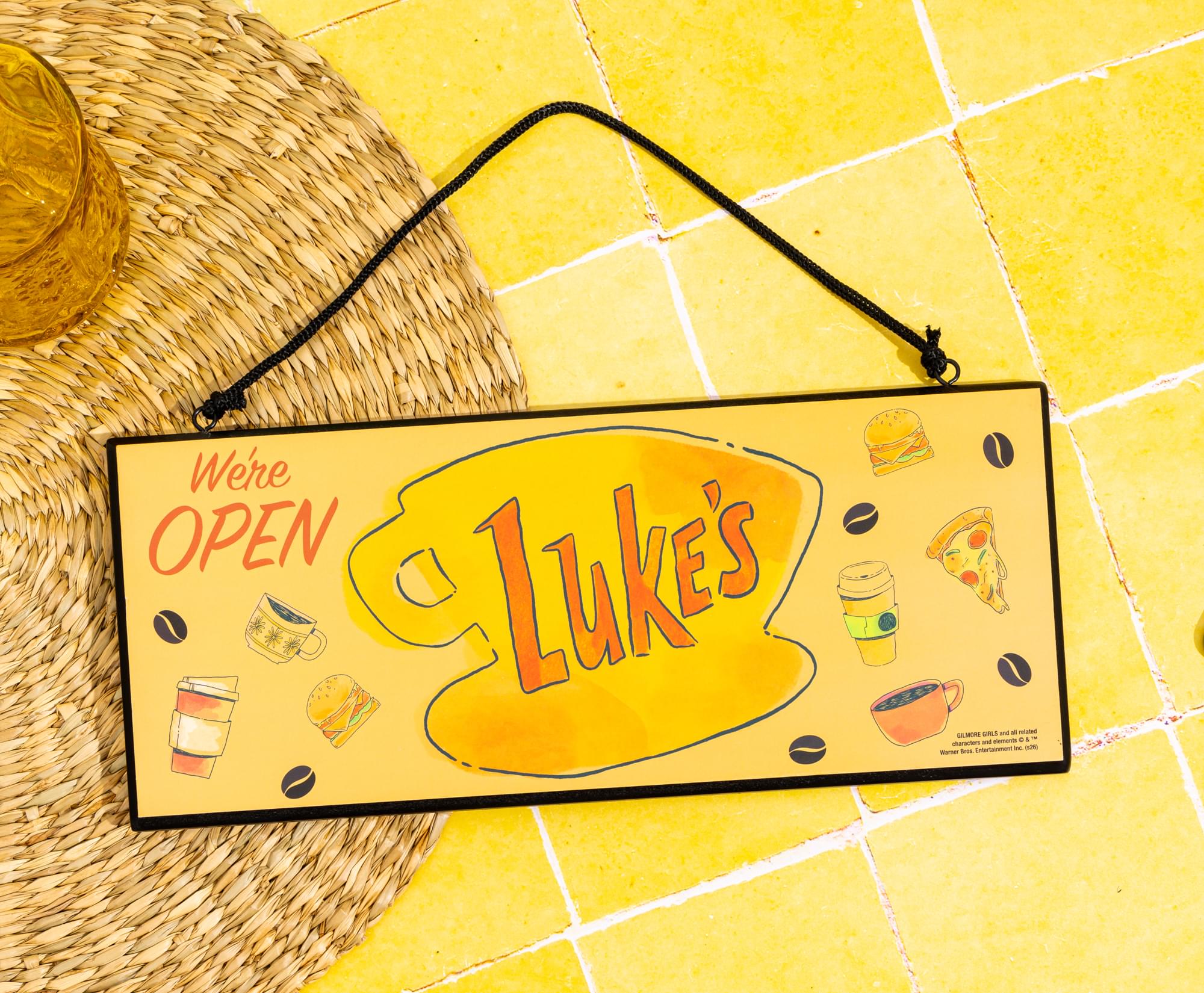 Gilmore Girls Luke's Diner Open and Closed Reversible Hanging Sign | 12 x 12 Inches