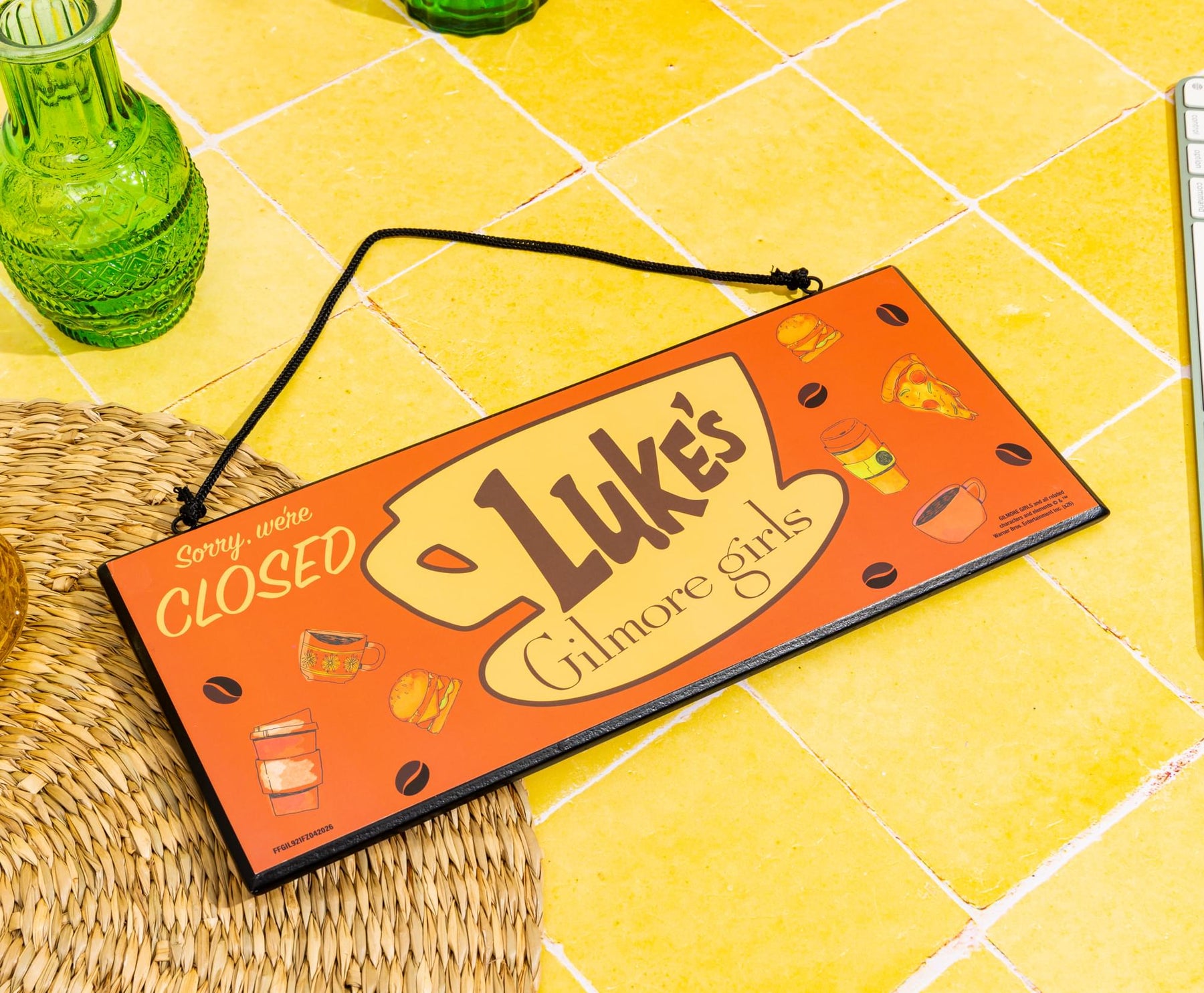 Gilmore Girls Luke's Diner Open and Closed Reversible Hanging Sign | 12 x 12 Inches
