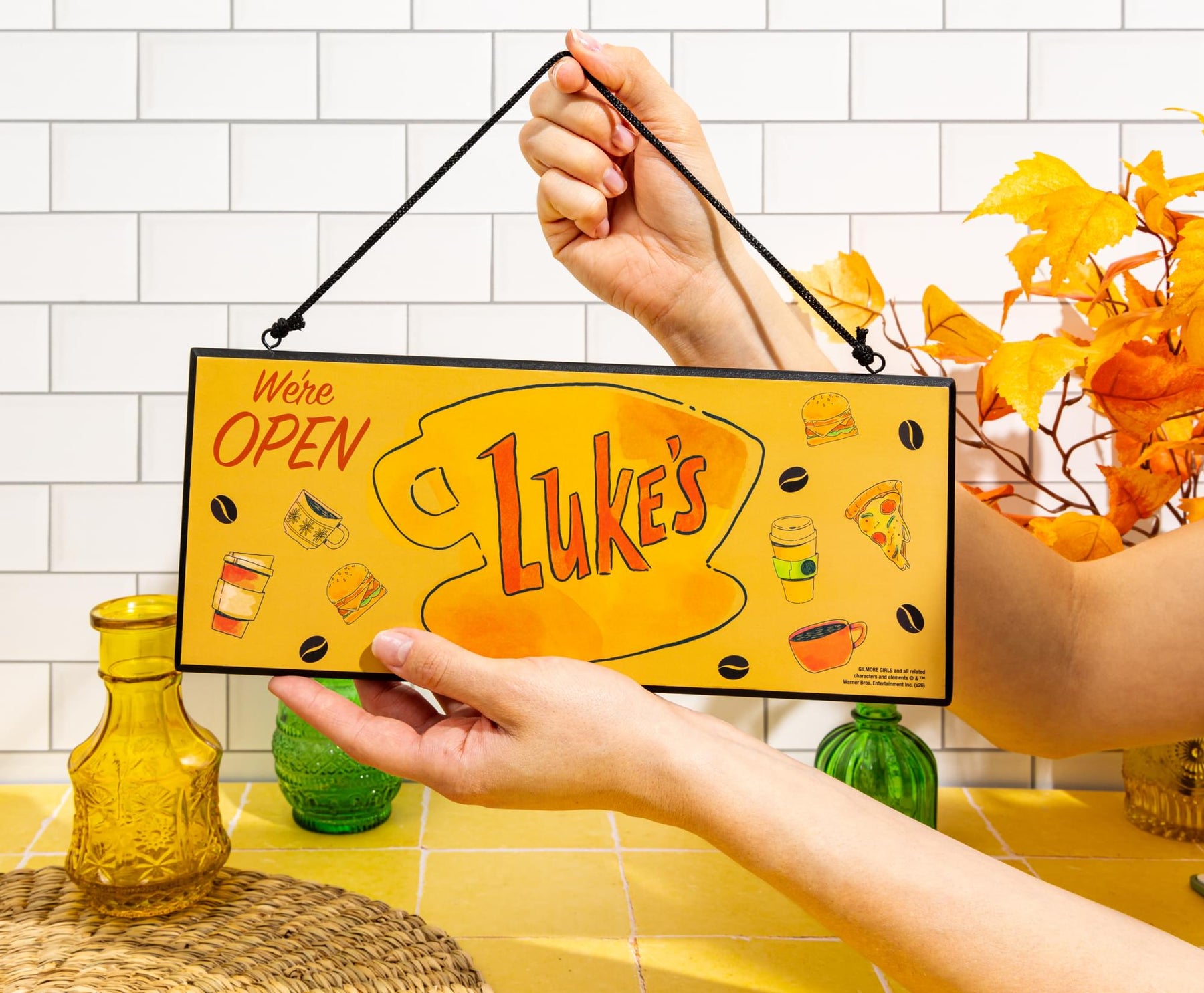 Gilmore Girls Luke's Diner Open and Closed Reversible Hanging Sign | 12 x 12 Inches