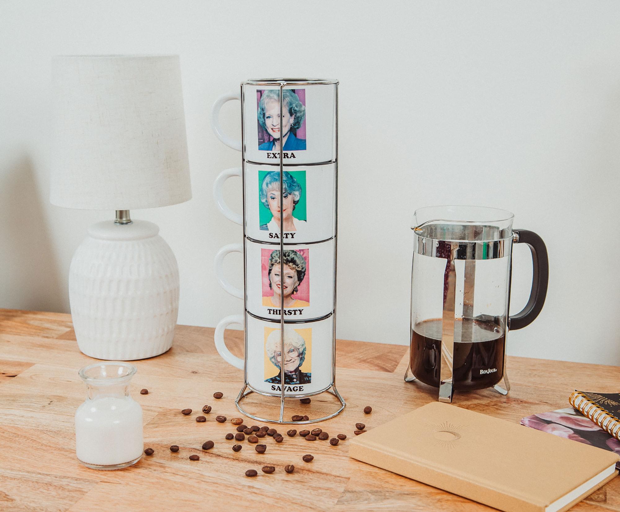 The Golden Girls 10-Ounce Stacking Ceramic Coffee Mugs | Set of 4
