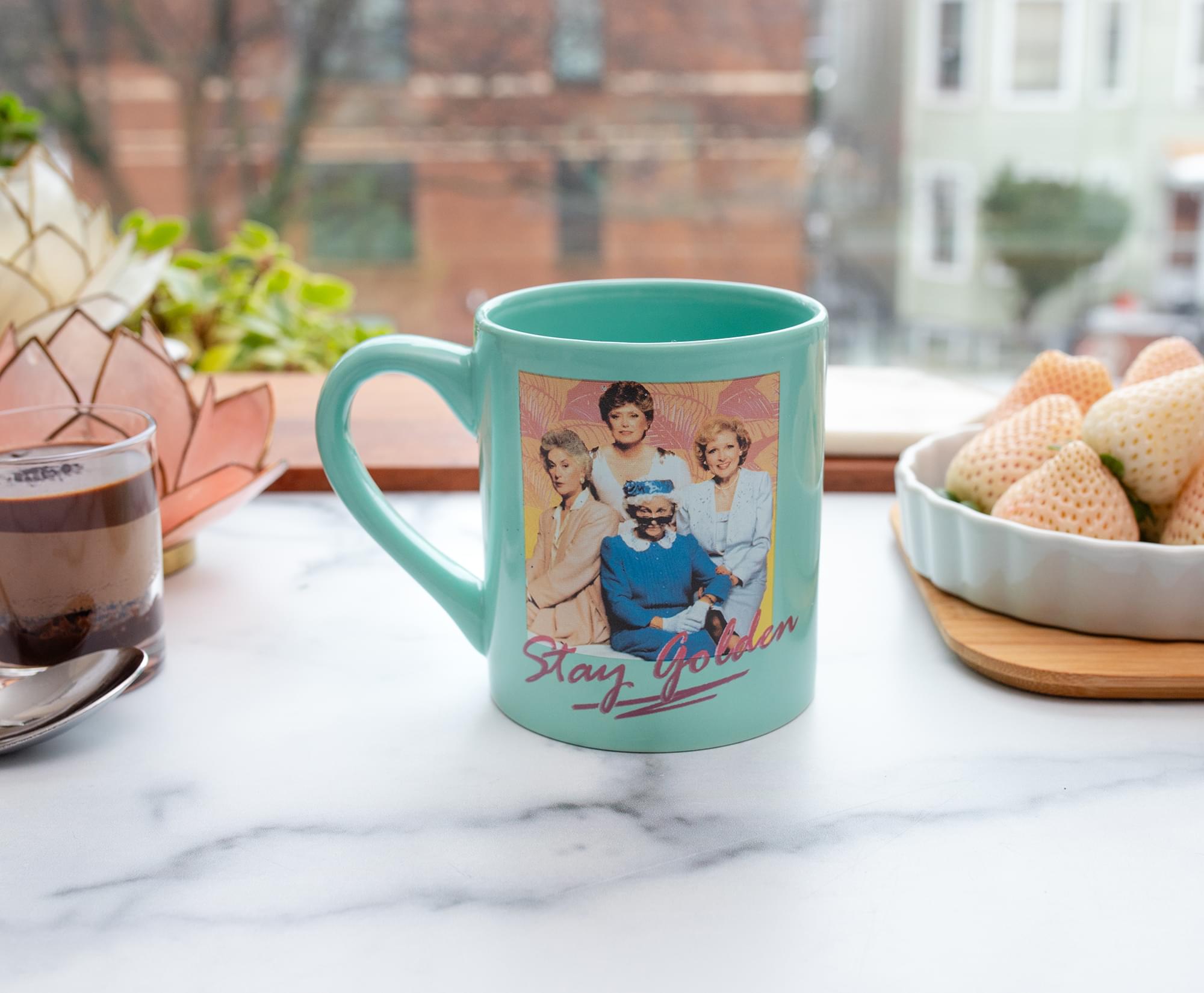 The Golden Girls "Stay Golden" Pint Glass and Coffee Mug Set