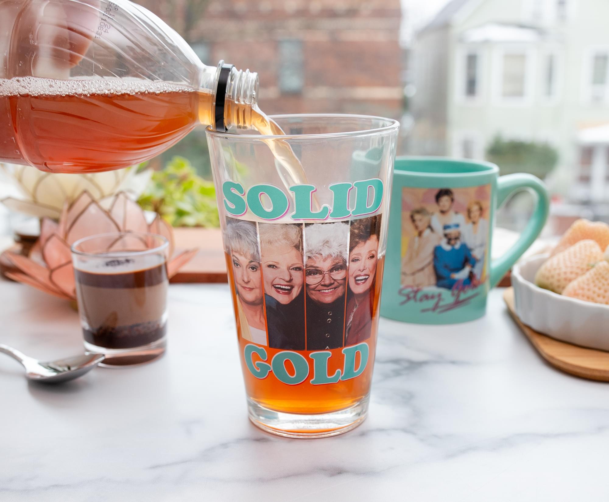 The Golden Girls "Stay Golden" Pint Glass and Coffee Mug Set