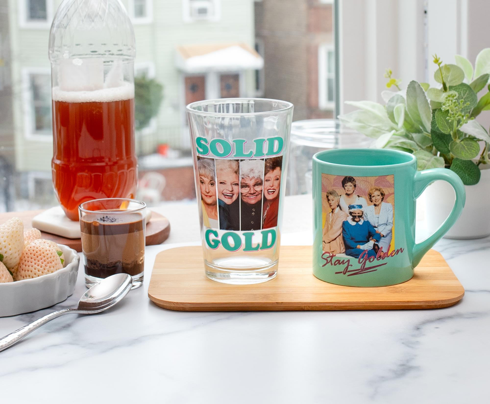 The Golden Girls "Stay Golden" Pint Glass and Coffee Mug Set