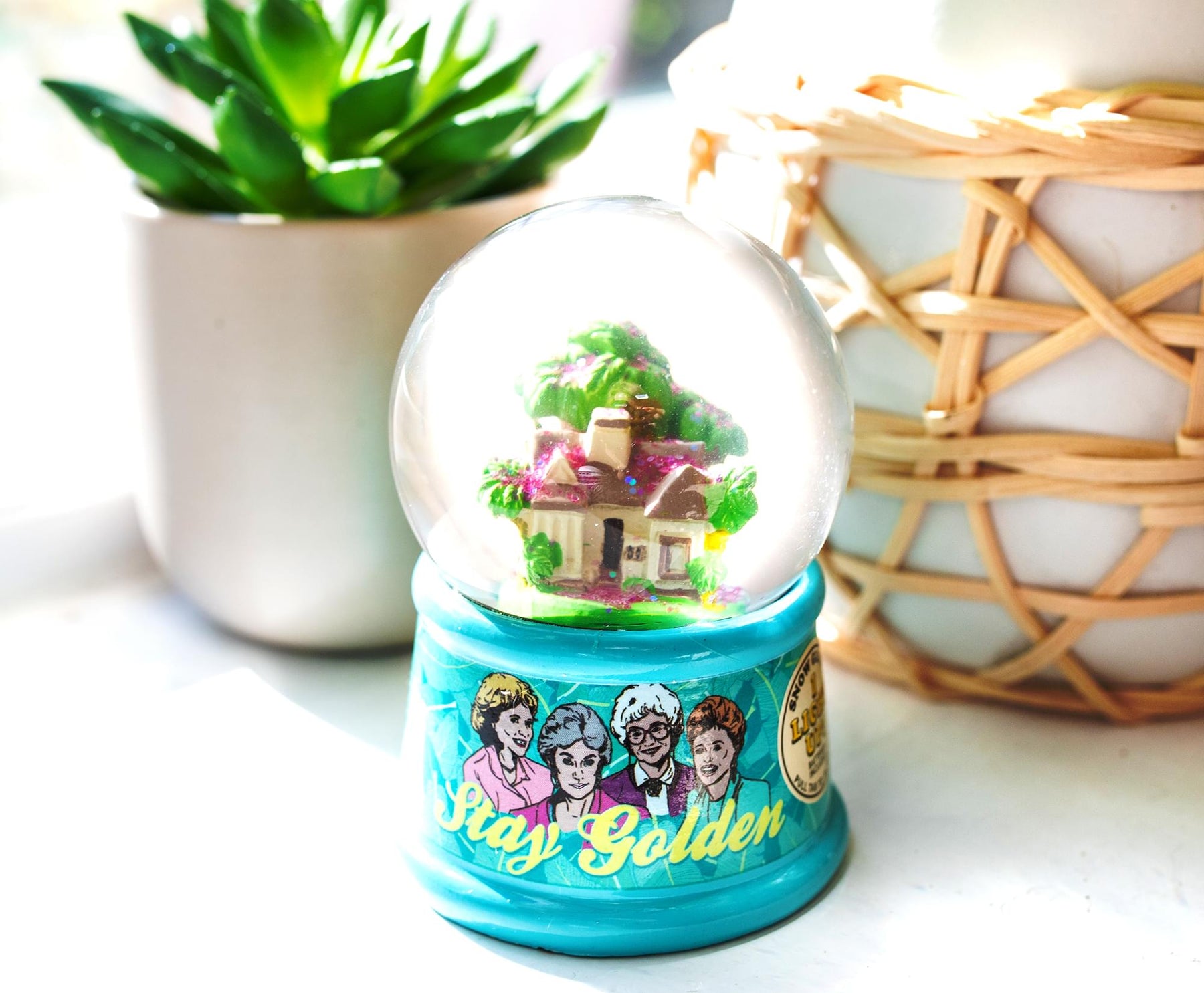 The Golden Girls Shady Pines Light-Up Mini Snow Globe | 2 Inches Tall