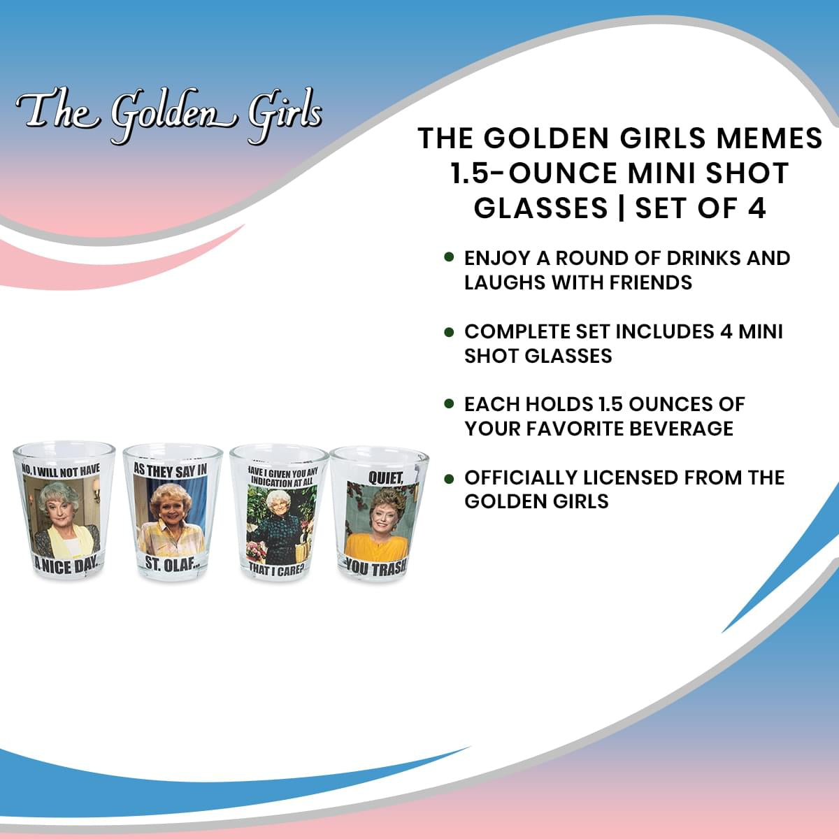 The Golden Girls Memes 1.5-Ounce Mini Glasses | Set of 4