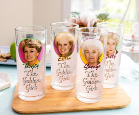 The Golden Girls Frames Logo 10-Ounce Tumbler Glasses | Set of 4
