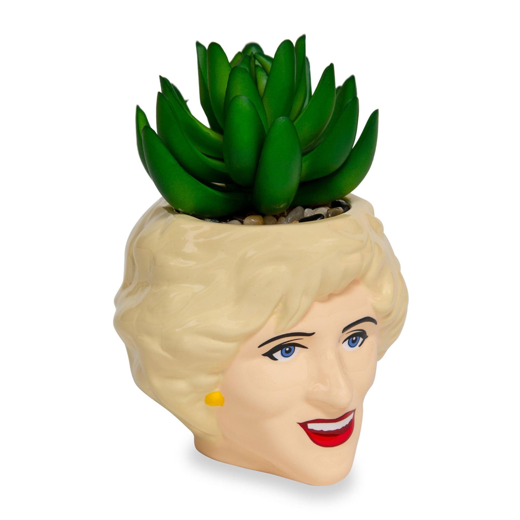 The Golden Girls Rose 3-Inch Ceramic Mini Planter With Artificial Succulent