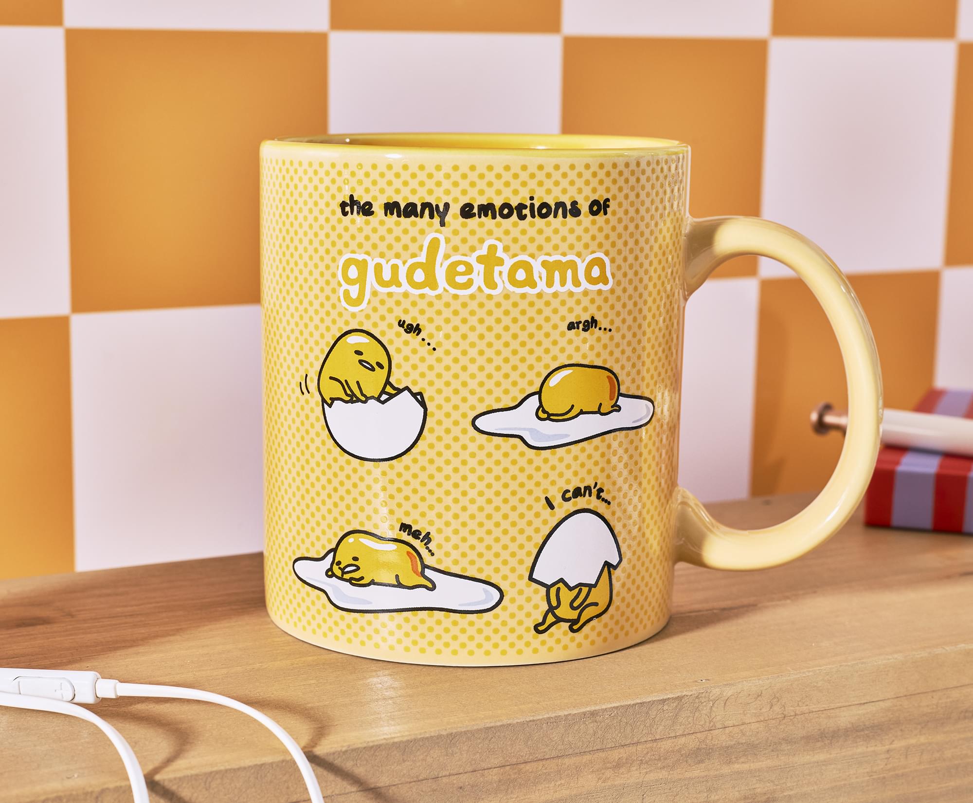 Sanrio Gudetama "Many Emotions" Ceramic Mug | Holds 20 Ounces