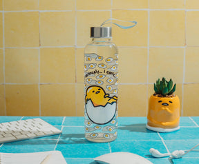 Sanrio Gudetama "Seriously, I Can't" Glass Water Bottle With Strap | 18 Ounces
