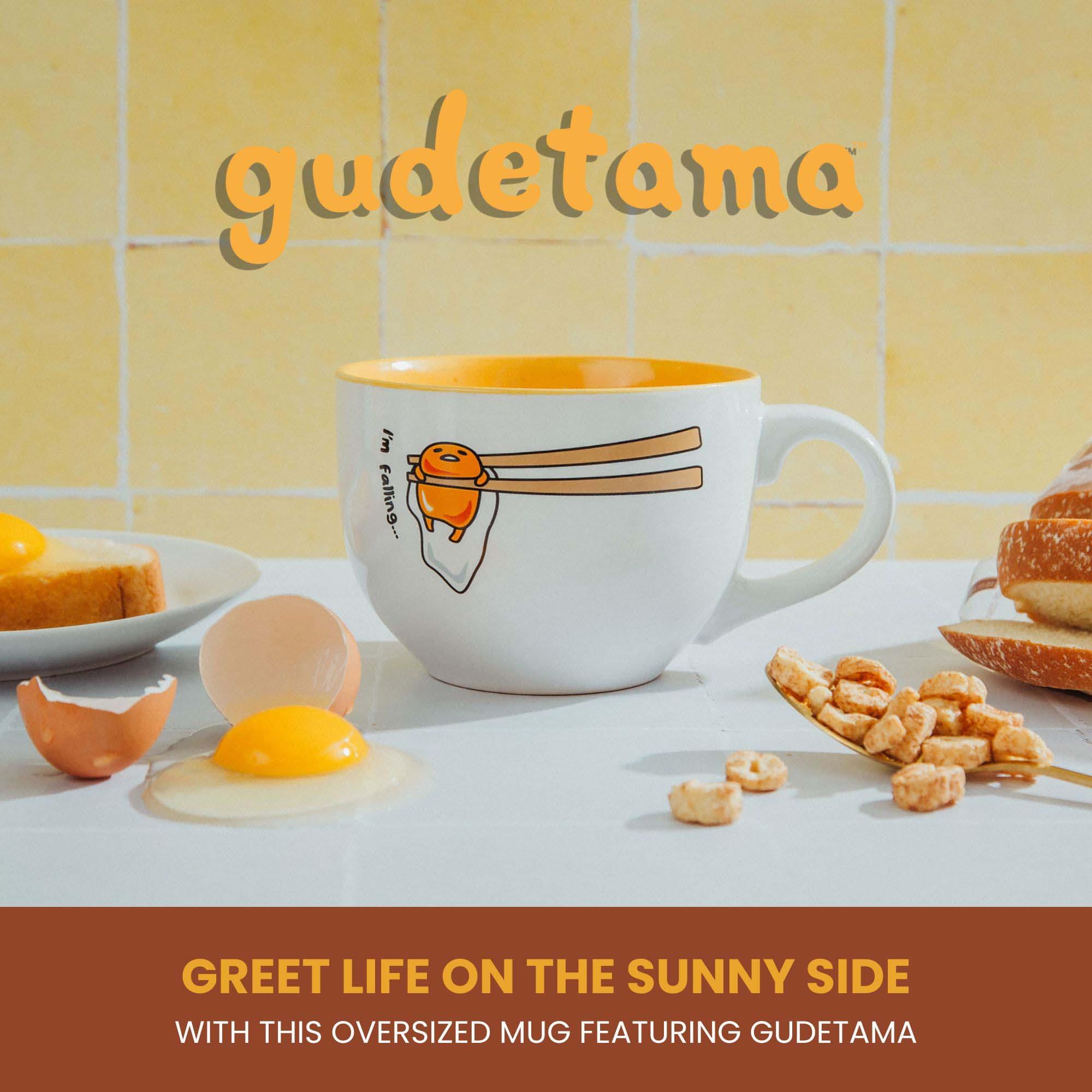 Sanrio Gudetama "I'm Falling" Ceramic Soup Mug | Holds 24 Ounces