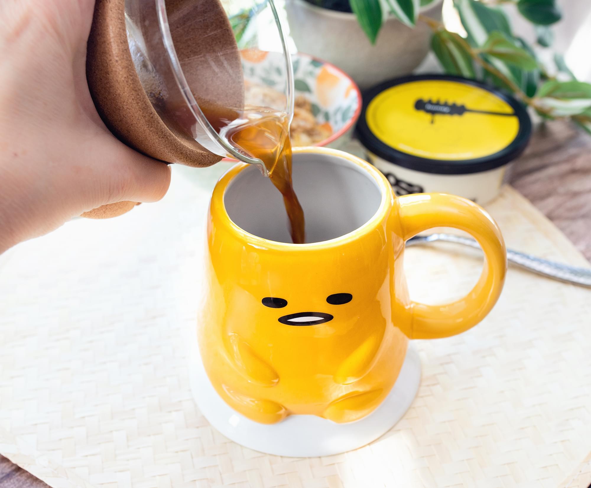 Sanrio Gudetama "Lazy Egg" Sculpted Ceramic Mug | Holds 20 Ounces