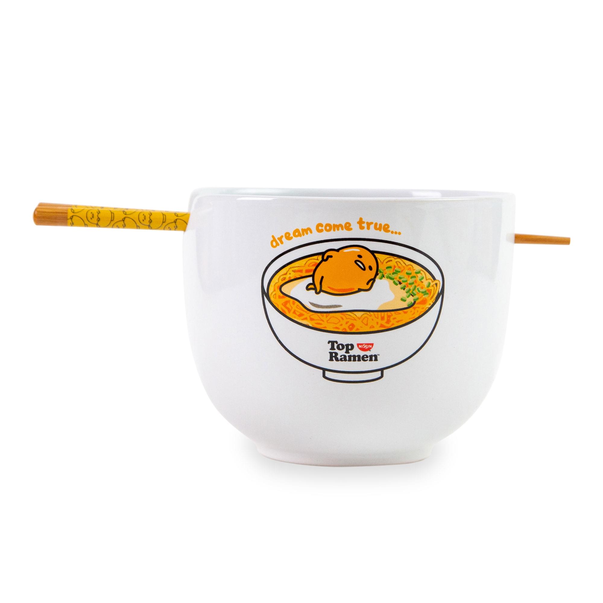 Sanrio Gudetama x Top Ramen "Dream Come True" Ramen Bowl and Chopstick Set