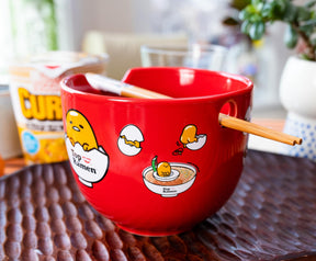 Sanrio Gudetama x Nissin Top Ramen 20-Ounce Noodle Bowl and Chopstick Set