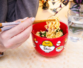 Sanrio Gudetama x Nissin Top Ramen 20-Ounce Noodle Bowl and Chopstick Set