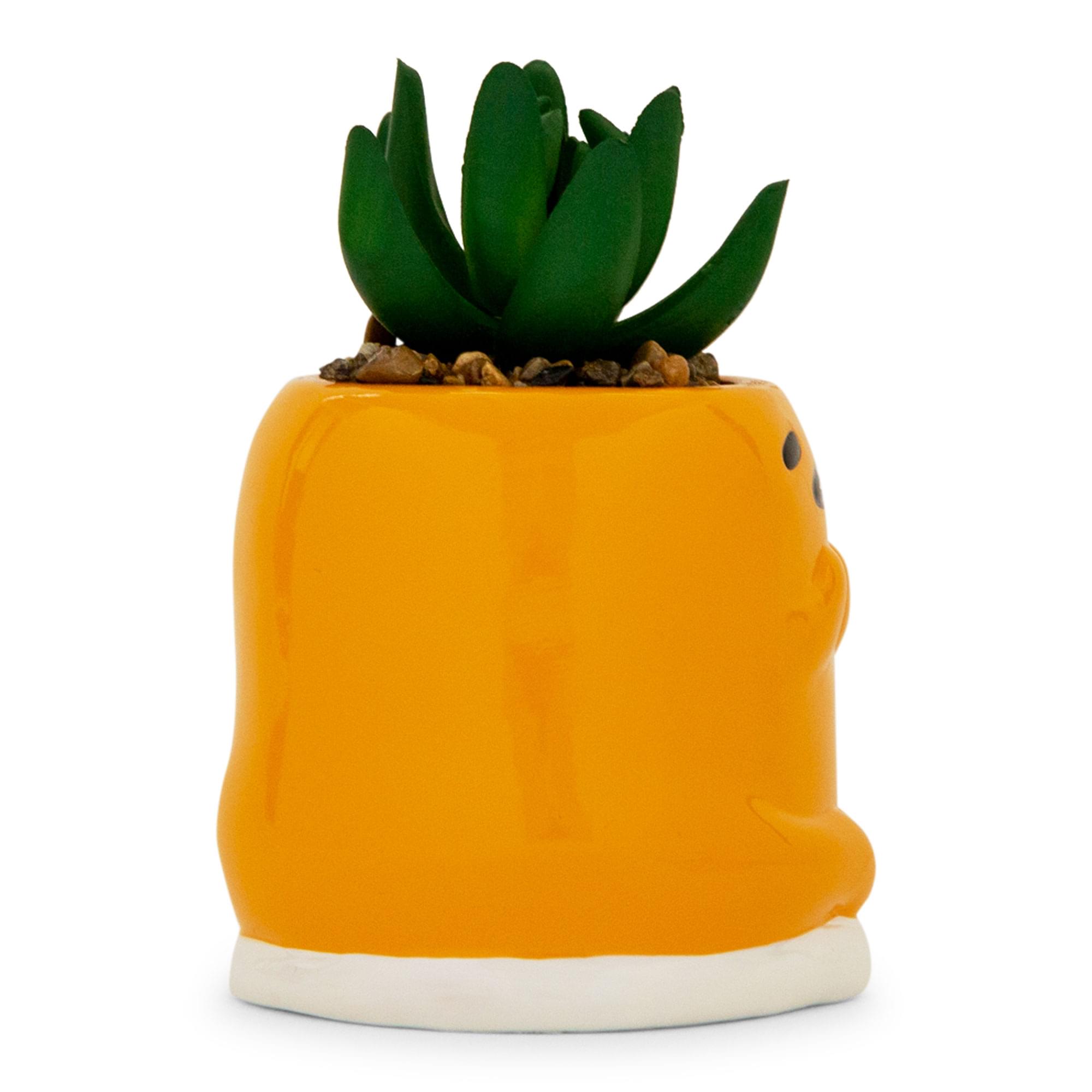Sanrio Gudetama Meditation 3-Inch Mini Planter With Artificial Succulent