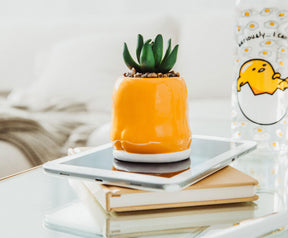 Sanrio Gudetama Meditation 3-Inch Mini Planter With Artificial Succulent