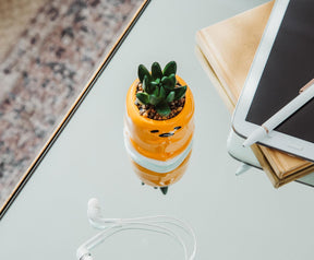 Sanrio Gudetama Meditation 3-Inch Mini Planter With Artificial Succulent