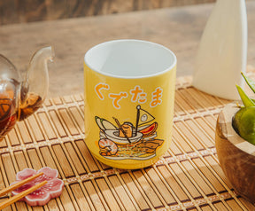 Sanrio Gudetama Sailing On Ramen Asian Ceramic Tea Cup | Holds 9 Ounces