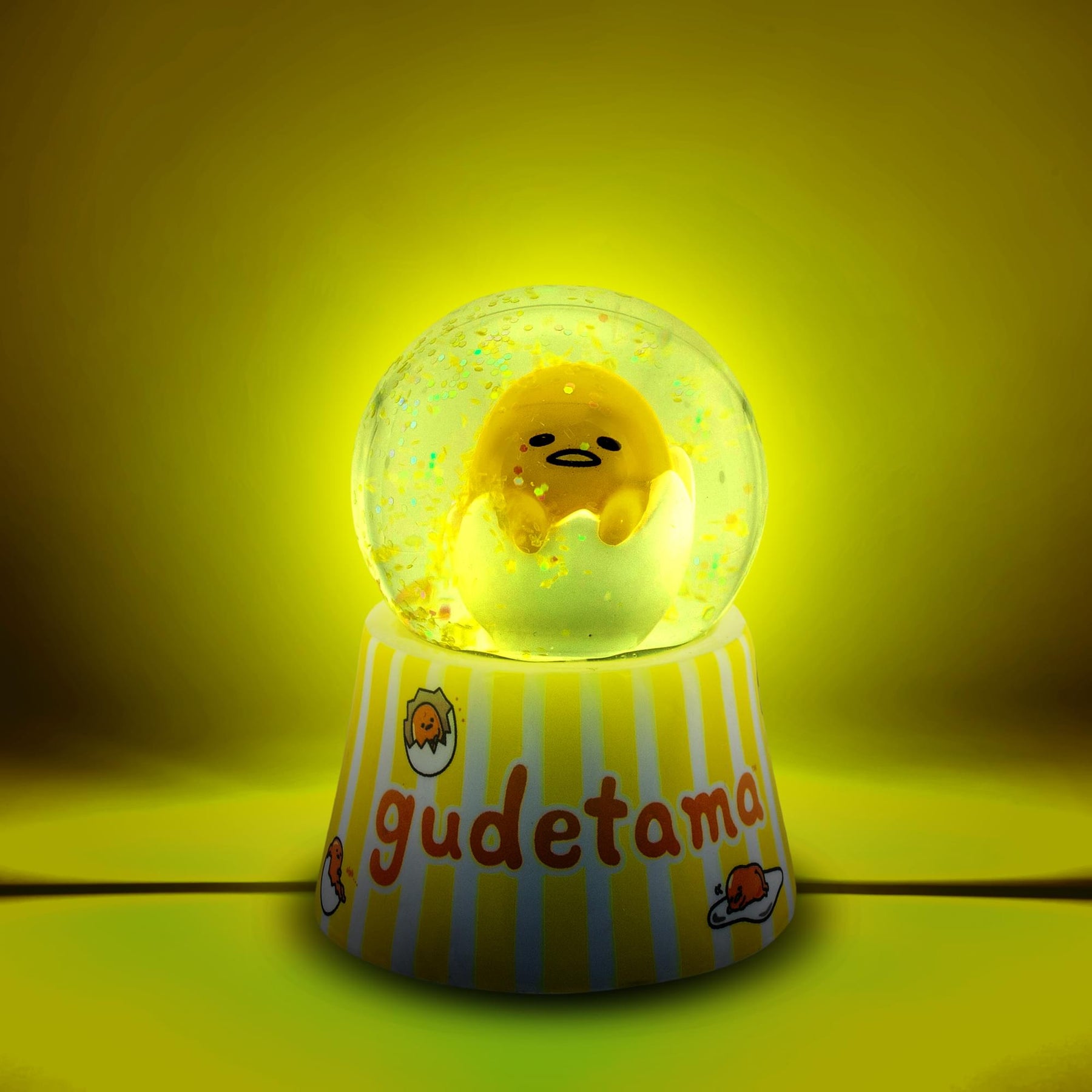 Sanrio Gudetama Mini Light-Up Snow Globe | 3 Inches Tall