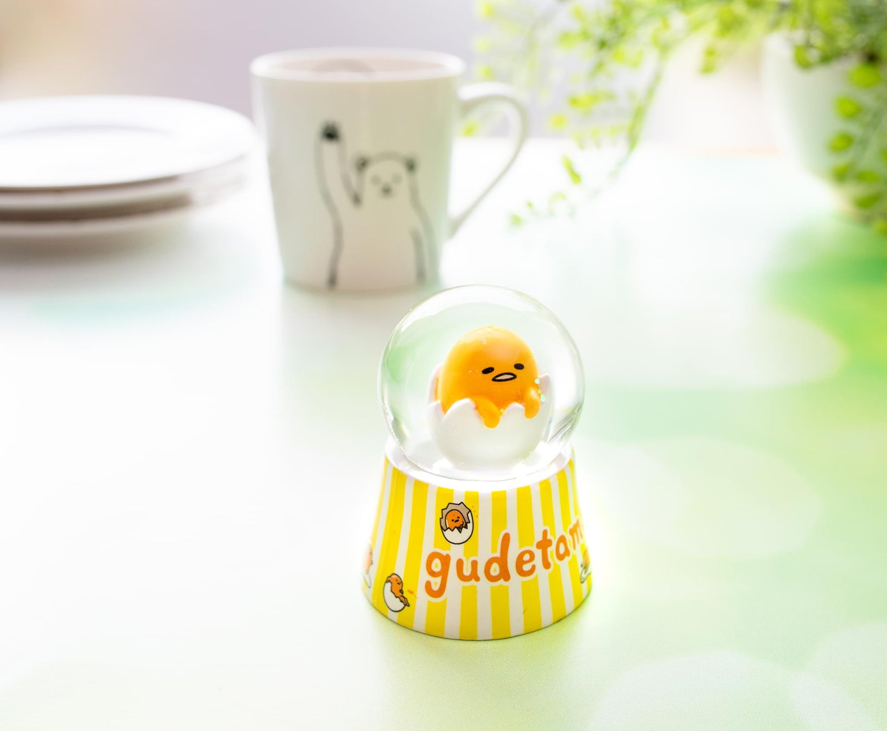 Sanrio Gudetama Mini Light-Up Snow Globe | 3 Inches Tall