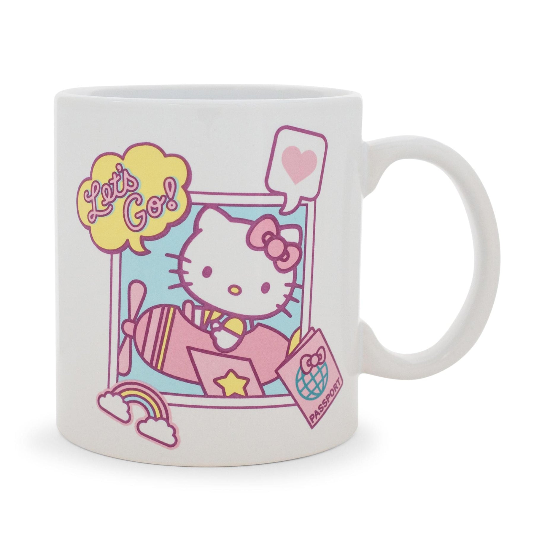 Sanrio Hello Kitty "Let's Go" Travel Destination Ceramic Mug | Holds 20 Ounces