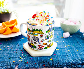 Sanrio Hello Kitty Red Map Ceramic Mug | Holds 13 Ounces