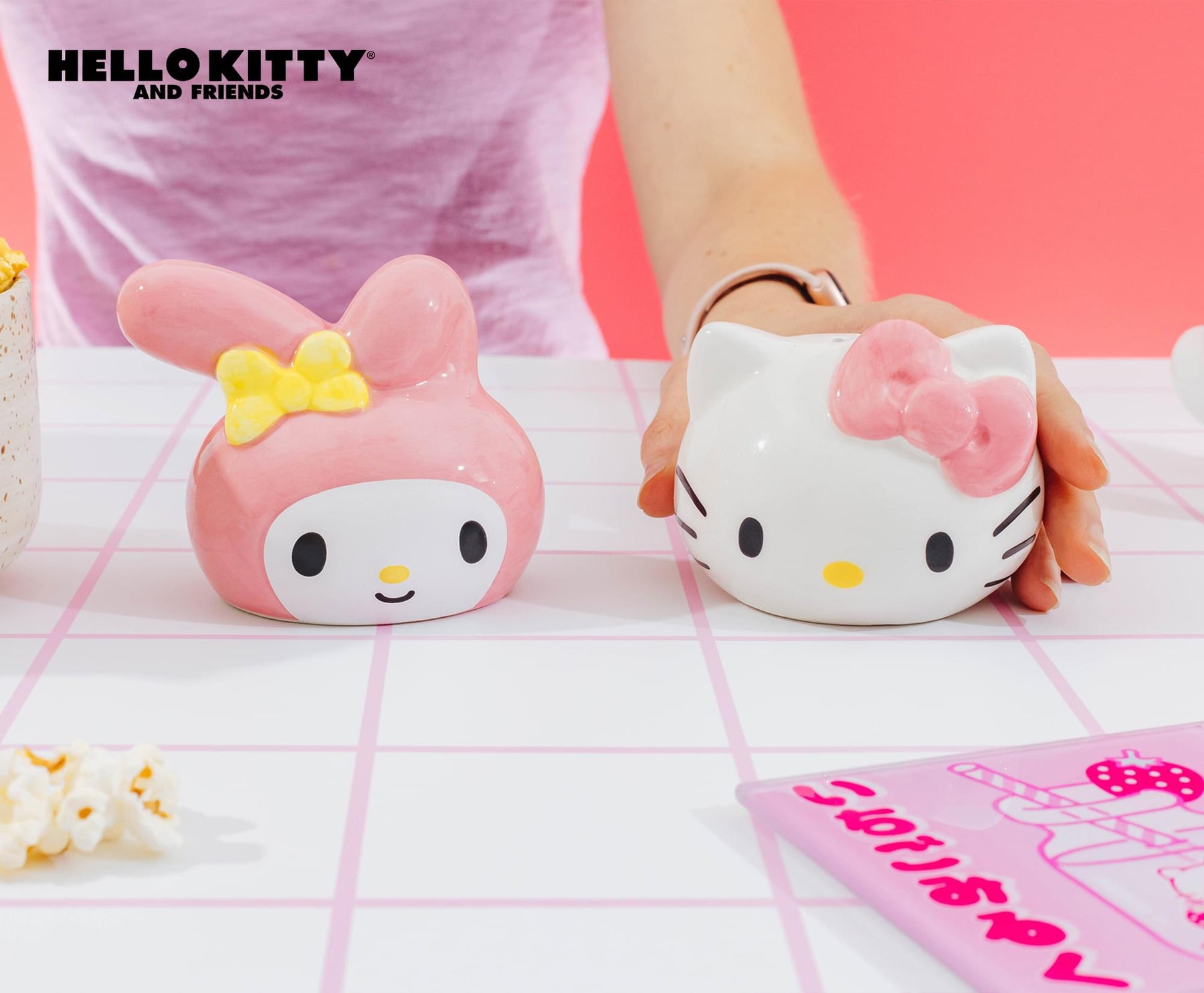 Sanrio Hello Kitty and My Melody Ceramic Salt and Pepper Shaker Set