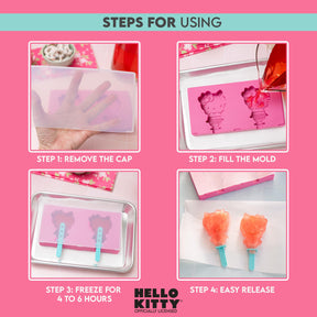Sanrio Hello Kitty Silicone Popsicle Mold Shapes With Plastic Sticks