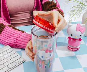 Sanrio Hello Kitty Tropical Plastic Travel Tumbler With Lid | Holds 20 Ounces