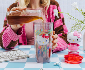 Sanrio Hello Kitty Tropical Plastic Travel Tumbler With Lid | Holds 20 Ounces