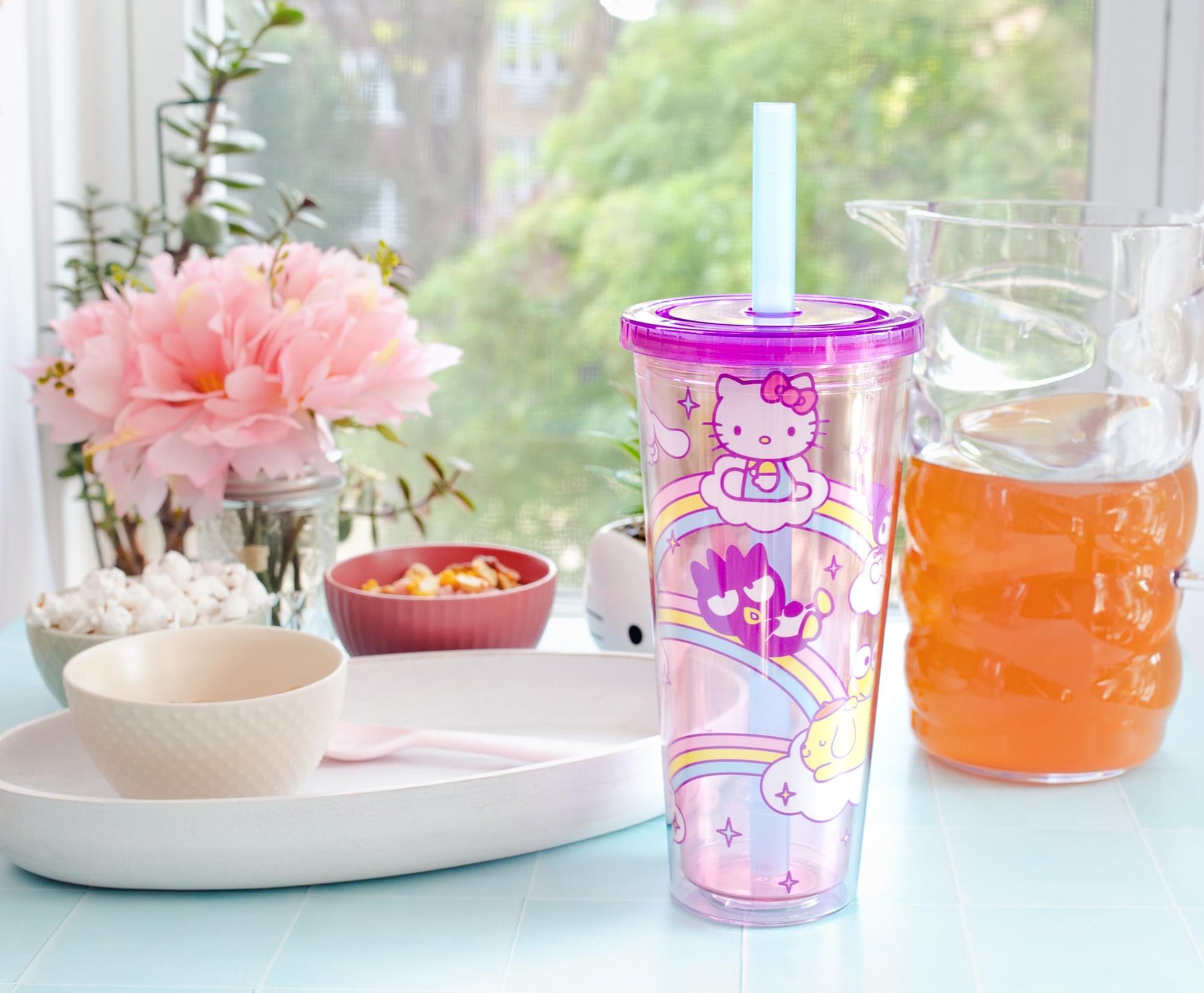 Sanrio Hello Kitty and Friends Carnival Cup with Lid and Straw | Holds