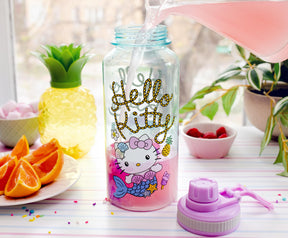 Sanrio Hello Kitty Mermaid Twist Spout Water Bottle and Sticker Set | 32 Ounces