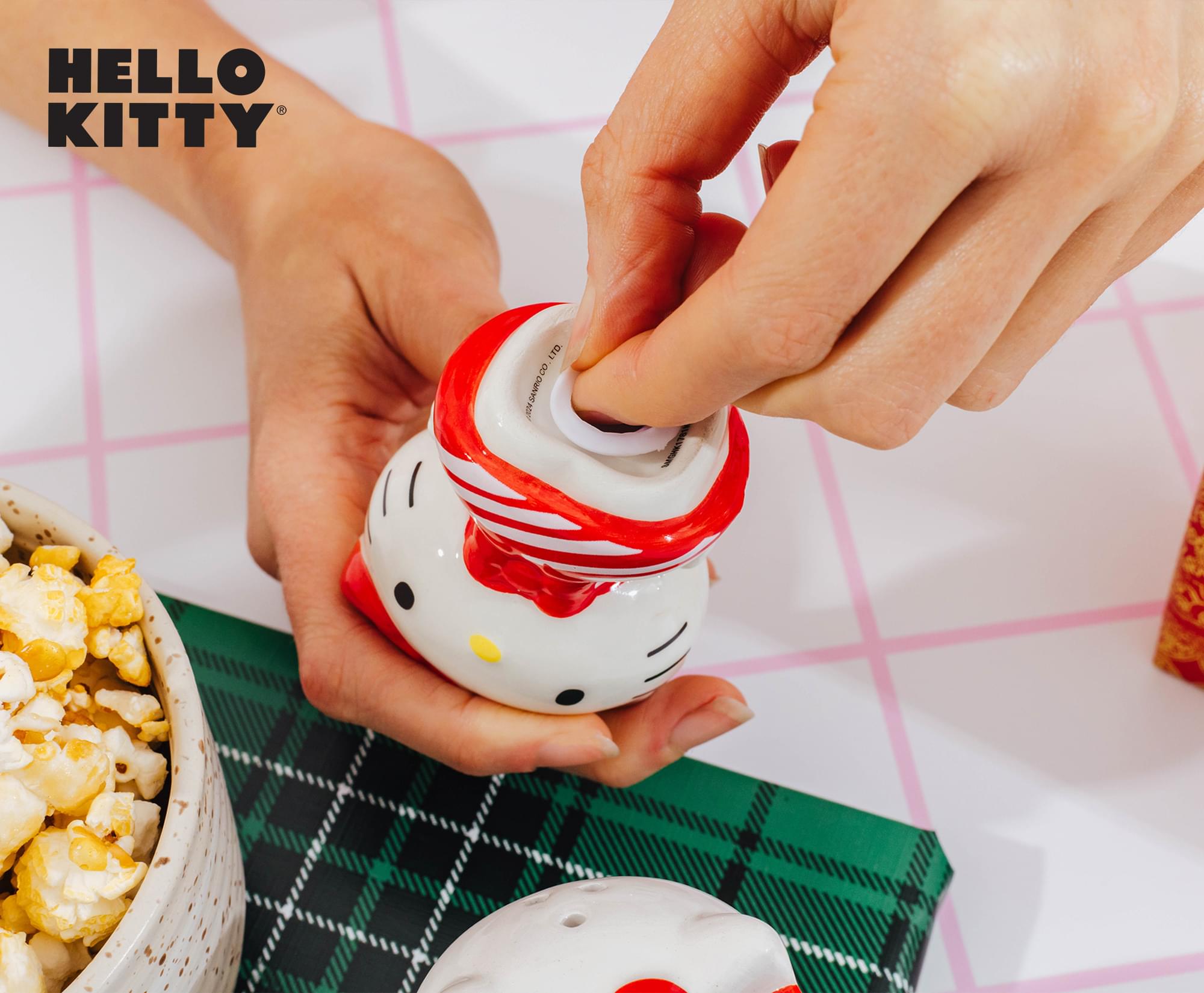 Sanrio Hello Kitty Holiday Dresses Ceramic Salt and Pepper Shaker Set