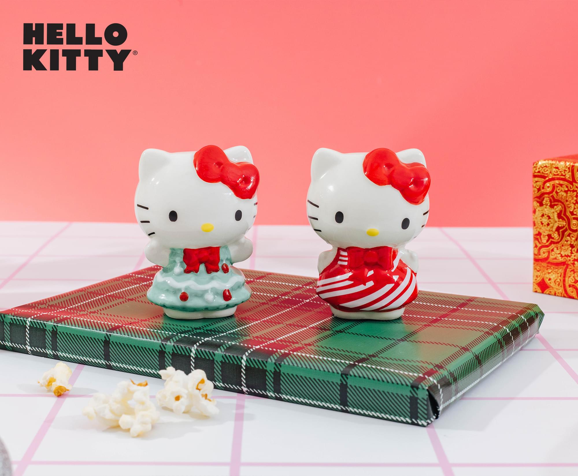 Sanrio Hello Kitty Holiday Dresses Ceramic Salt and Pepper Shaker Set